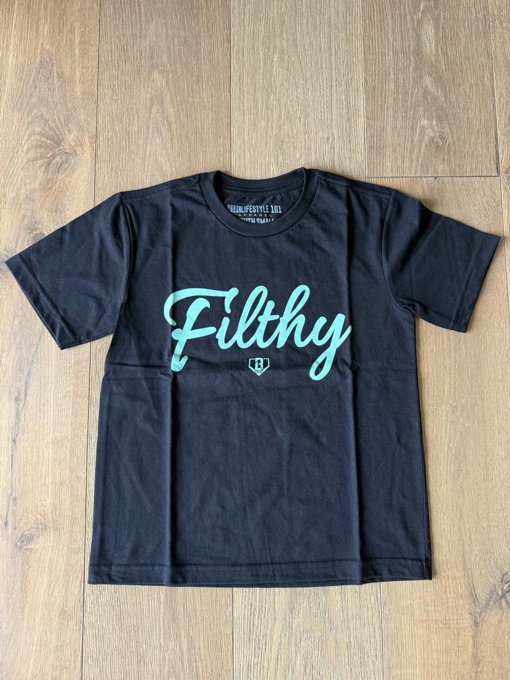 Baseball Lifestyle 101 - Black/Mint Filthy Tee - Youth- NEW IN BAG